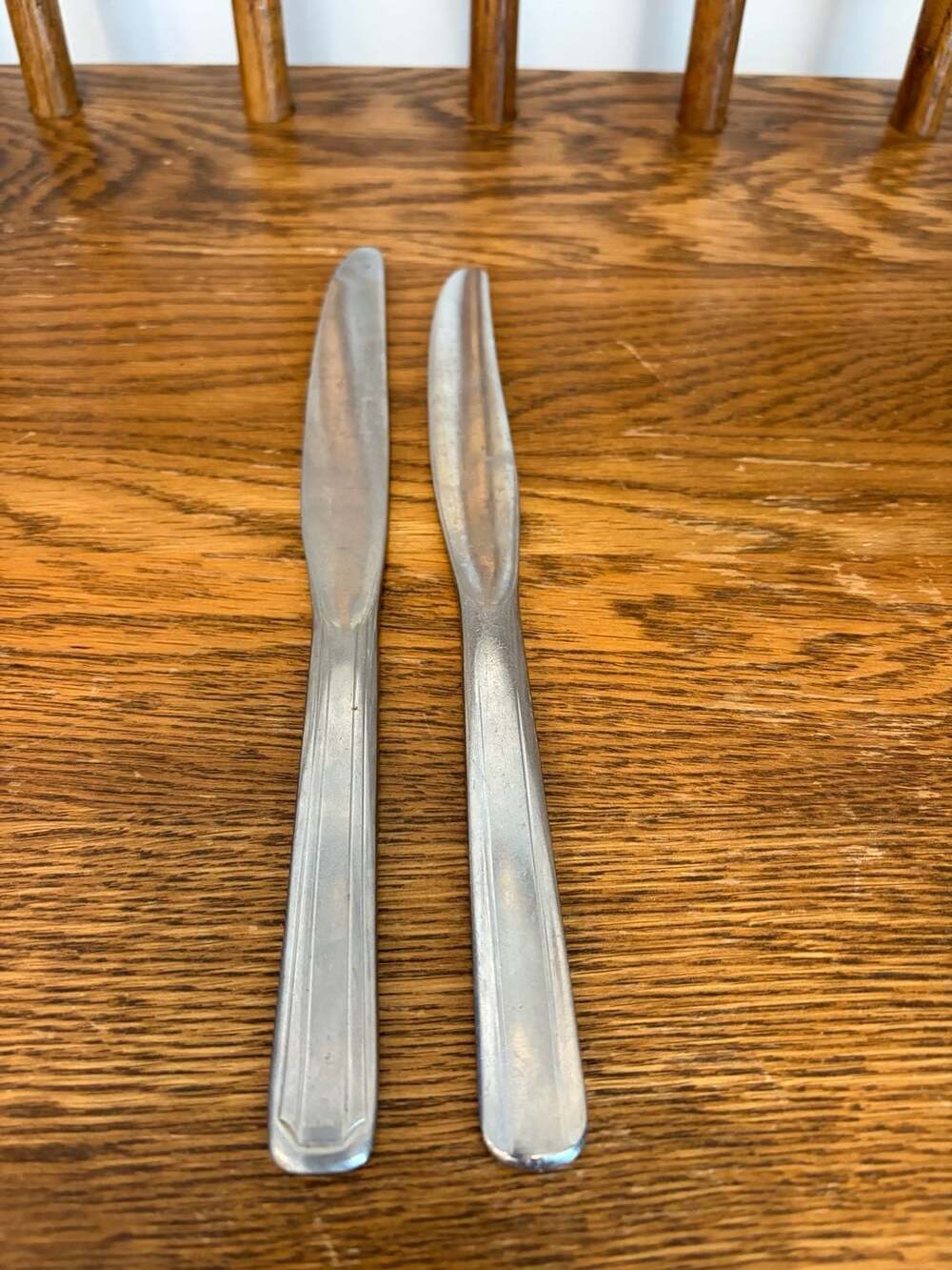 Vintage Stainless Steel Dinner Knives Set of 2